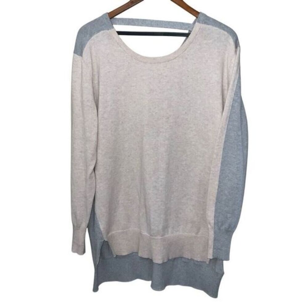 Lysse Sweater Tunic Cotton Cashmere Colorblock Size M